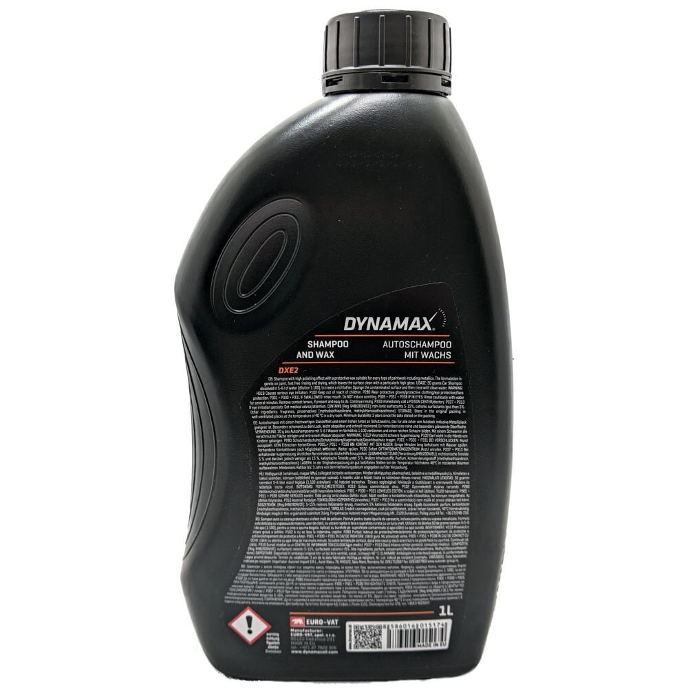 5X DYNAMAX Car Wash and Wax Shampoo Wax Streak Free Gloss Finish Effect – 1 L