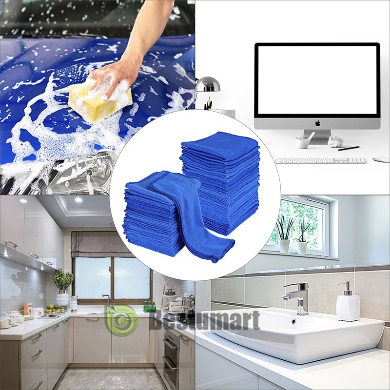 Microfiber Cleaning Cloth 100 Packs Towel Rag Car Polishing Detailing No-Scratch