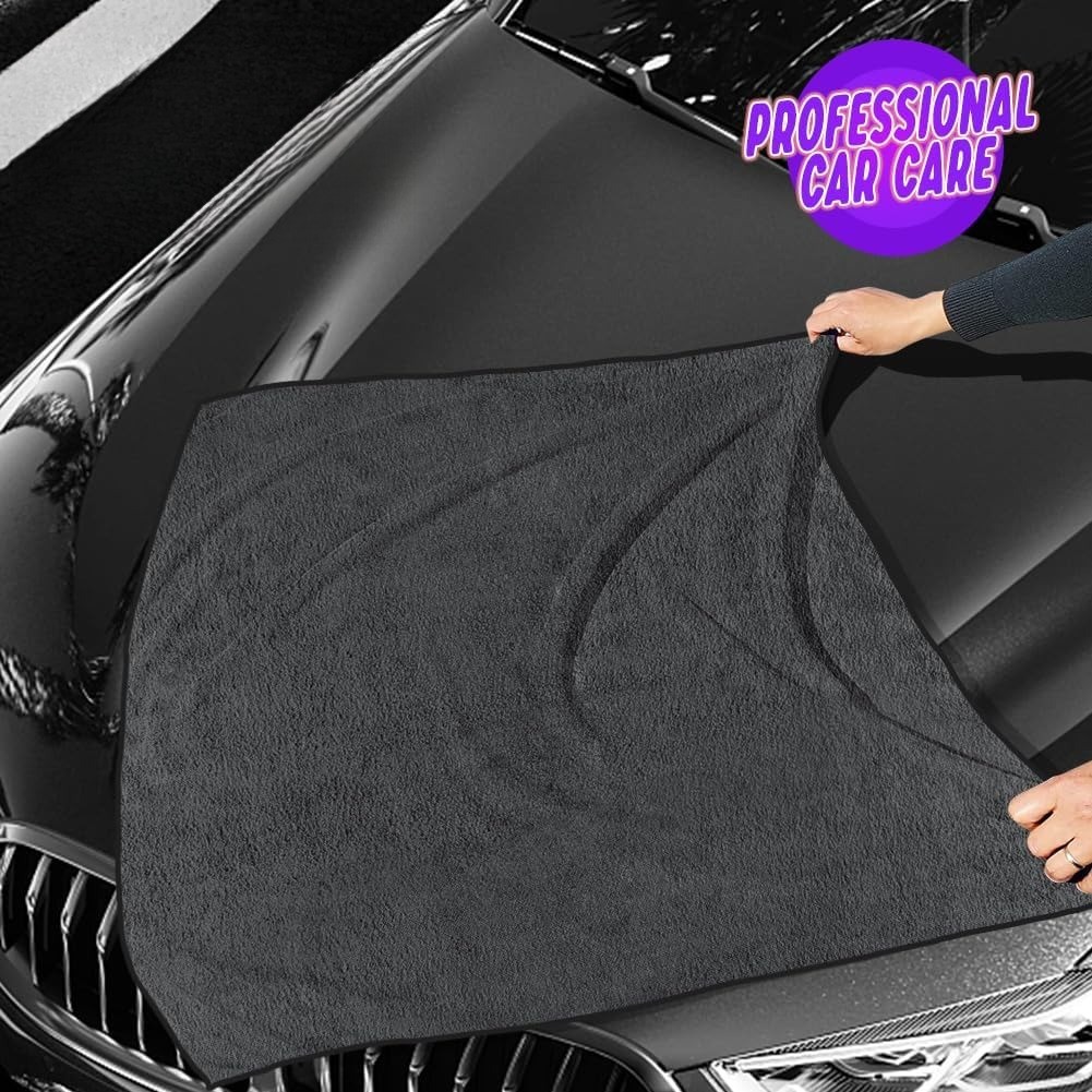 Microfibre Car Towel – Set of 4, Size 24 inches x 31 inches, Grey