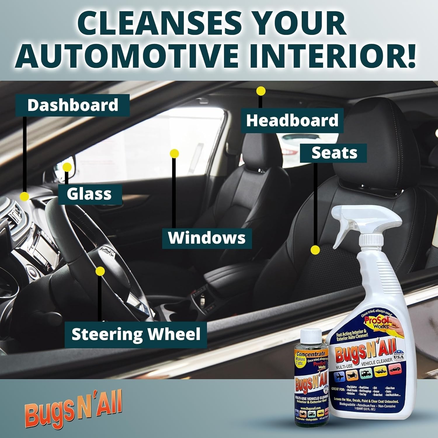 Bugs N’ All Car Cleaner & Degreaser – Bug & Tar Remover 4 oz