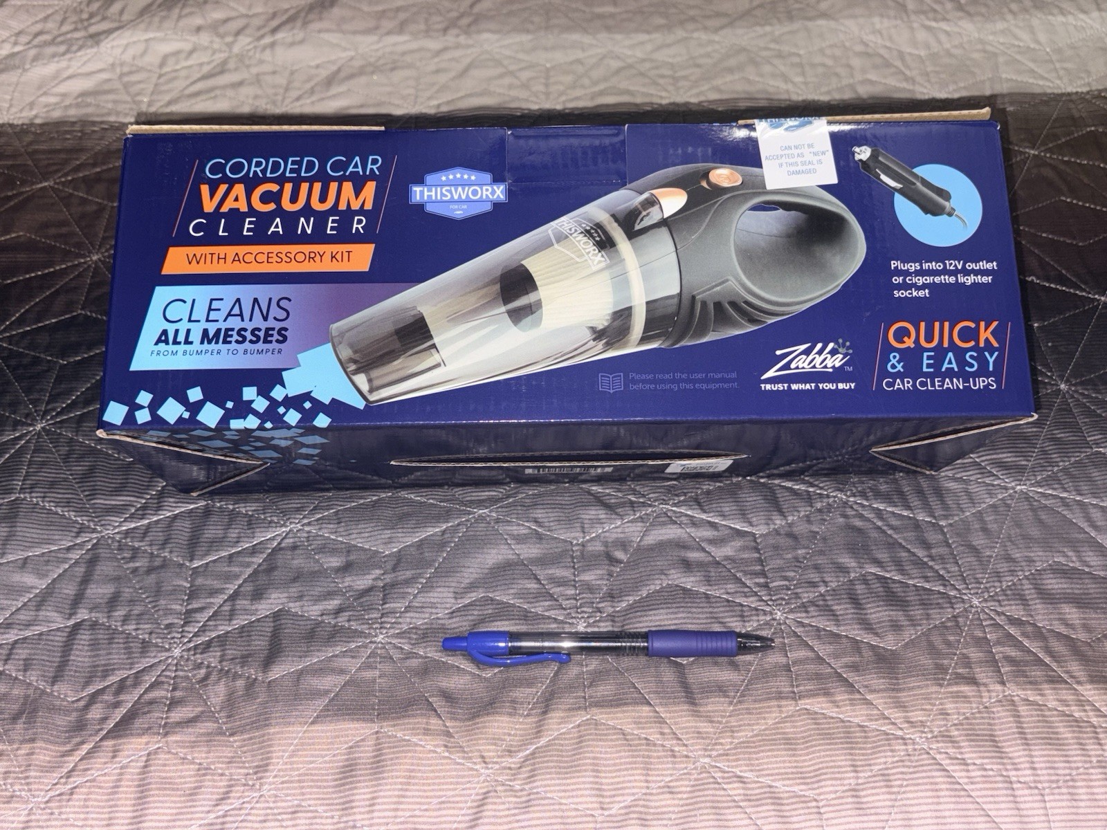 Zabba Corded Car Vacuum Cleaner 12V with Accessories Kit
