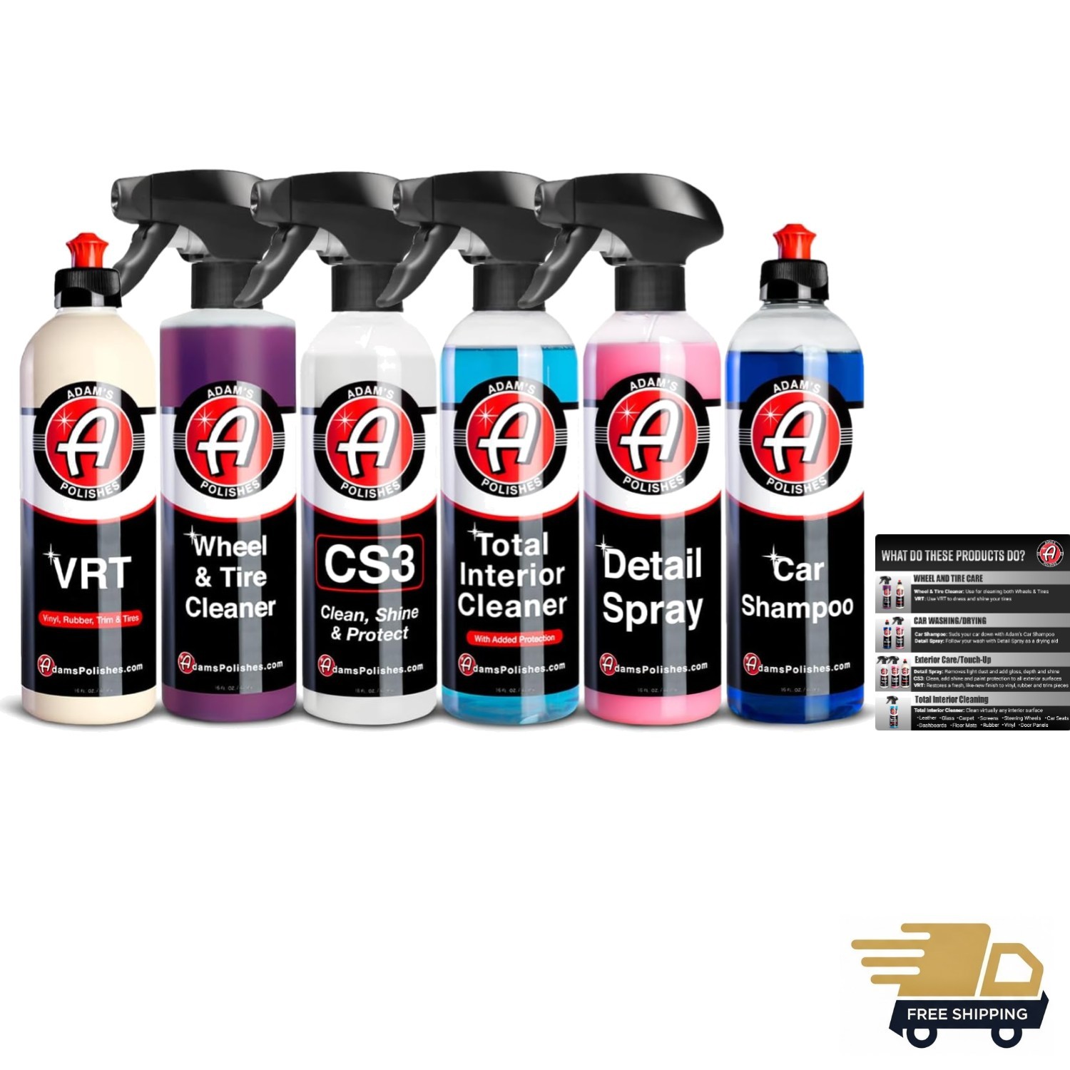 Adam’s 6-Item – Made Auto Detailing Car Care Cleaning Kit for Car & Truck Lo…
