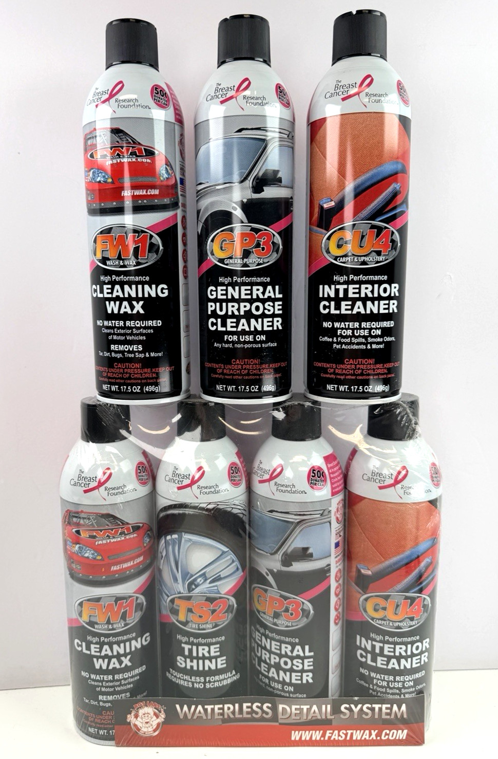 Car Wax RGS LABS FASTWAX Waterless Detail System 7 Pack FW1, TS2, GP3, CU4 Wax