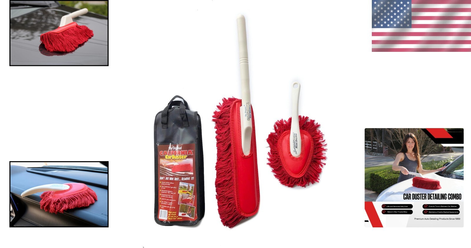 Essential 100% Cotton Duster Kit with Plastic Handle for Car Care – 25″ Long