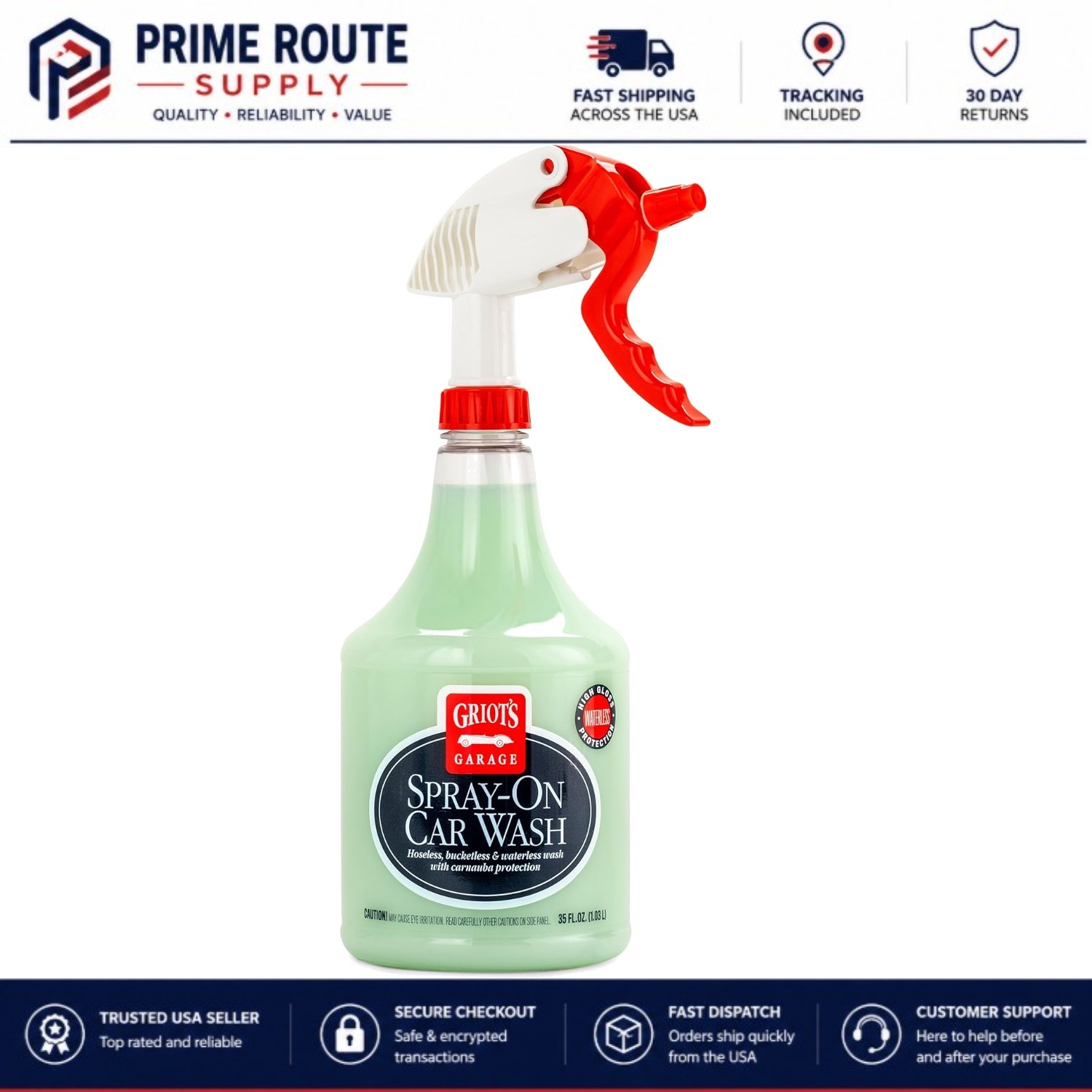 Rinseless Car Wash Spray – 35oz Effortless Clean & Protect with Carnauba Wax