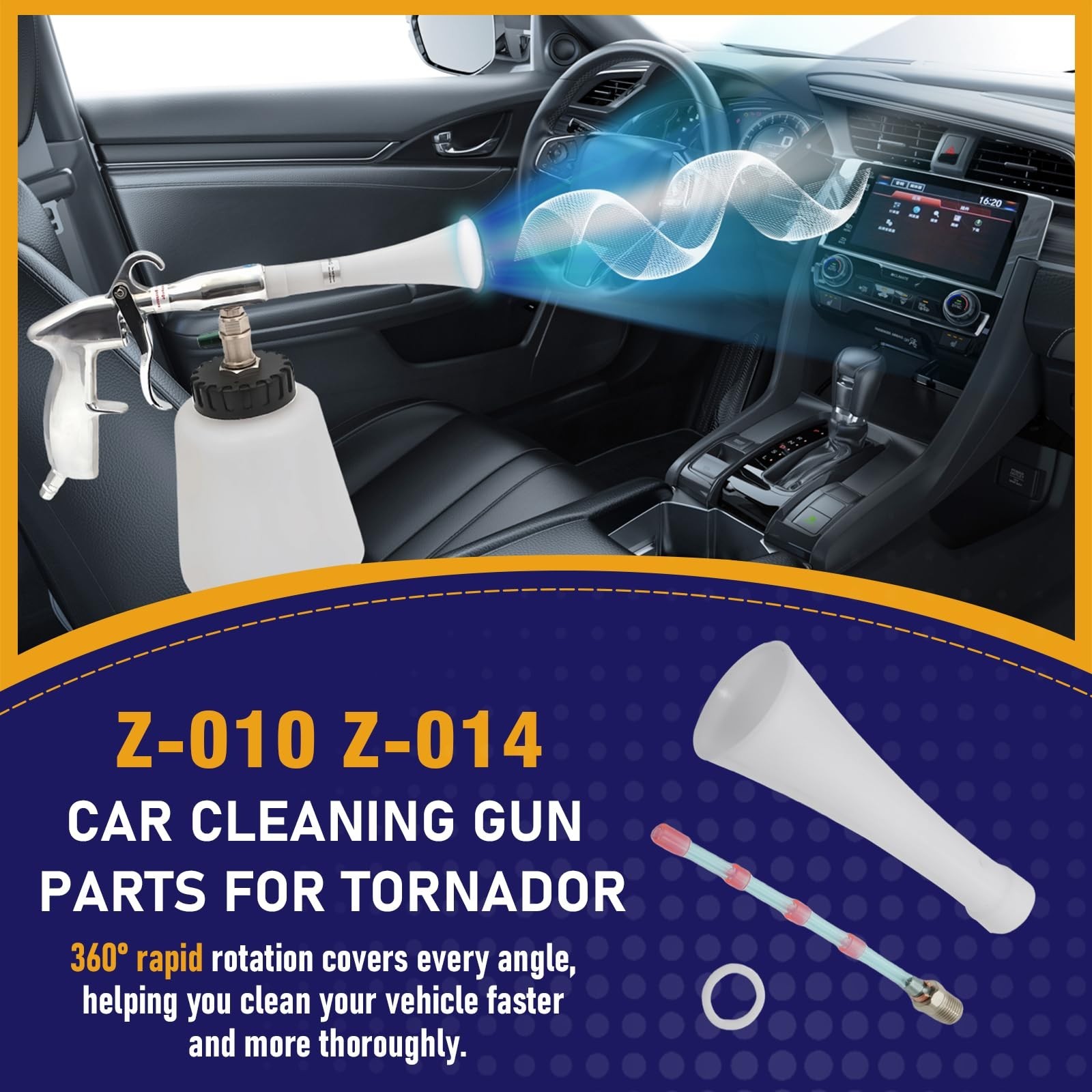 2-Pack Car Cleaning Tool Kit for Tornador Guns, Nozzle Replacement Parts & Acces