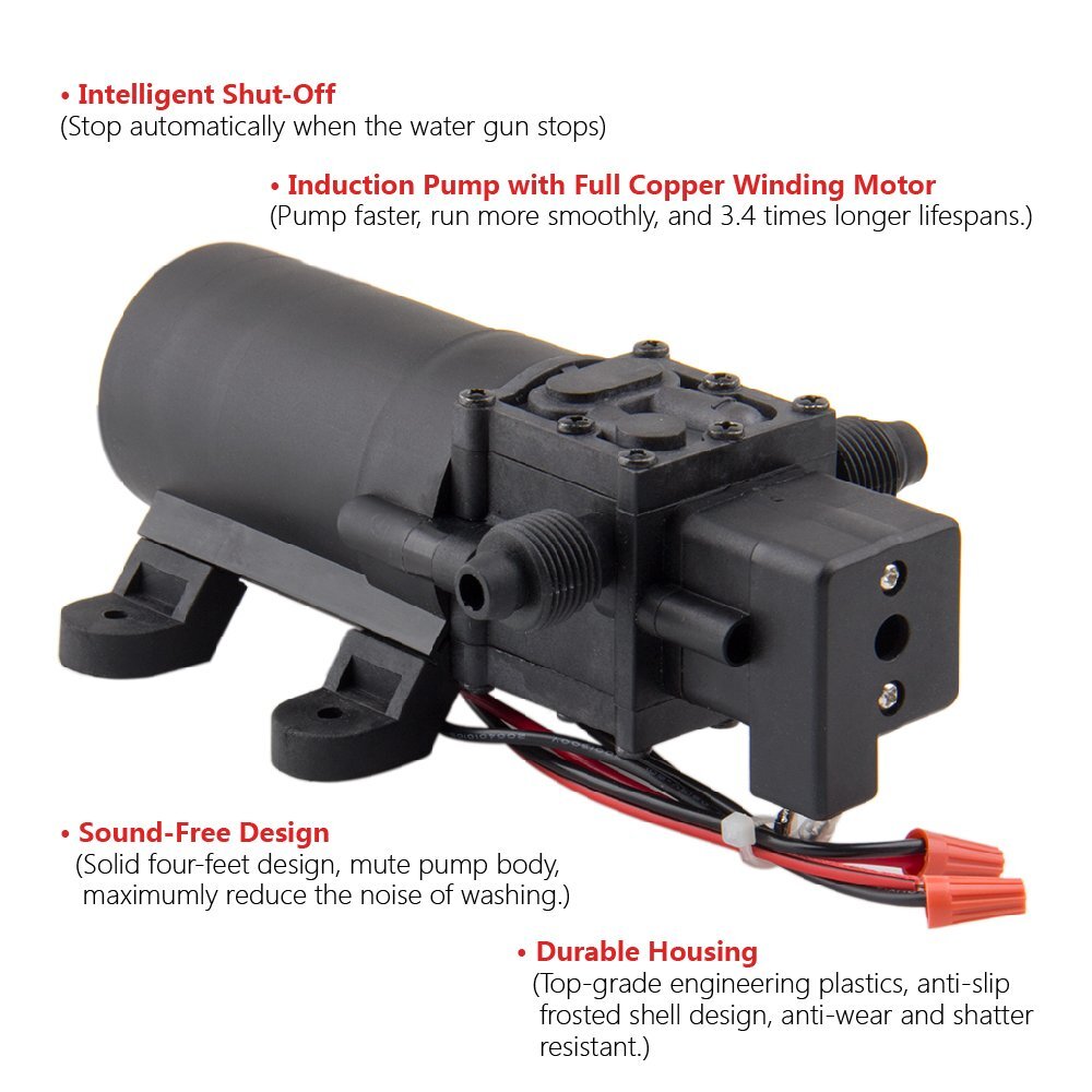 12V High Pressure Self-Priming Electric Car Portable Wash Washer Kit Water Pump