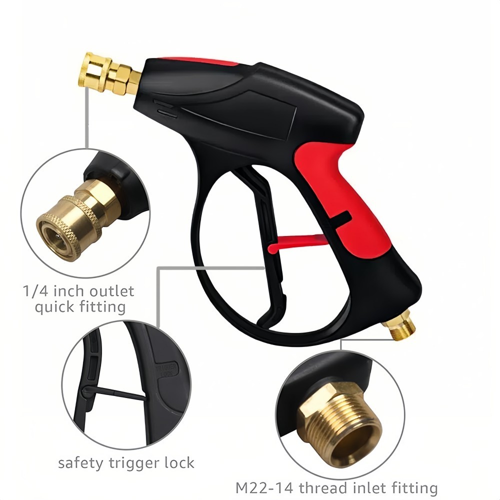 1/4″ Snow Foam Washer Gun Car Wash Soap Lance Cannon Spray Pressure Jet Bottle