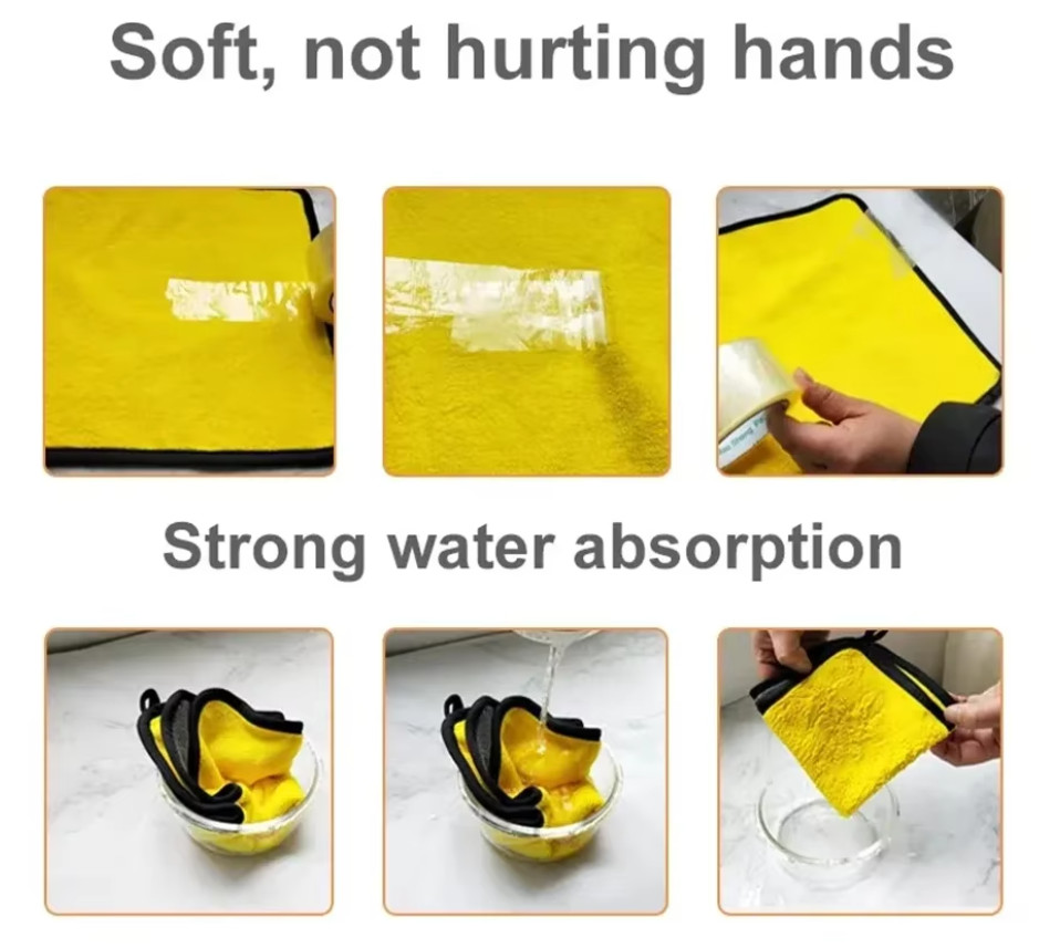 Microfiber Dual Sided Car Drying Towel Auto Detailing Cleaning Cloth Reusable