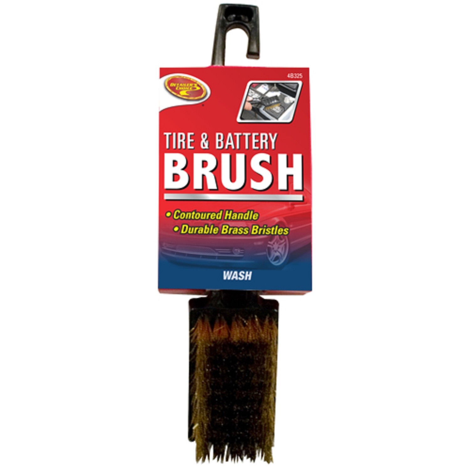 Tire & Battery Brush Brass Bristles Detailer’s Choice 4B325