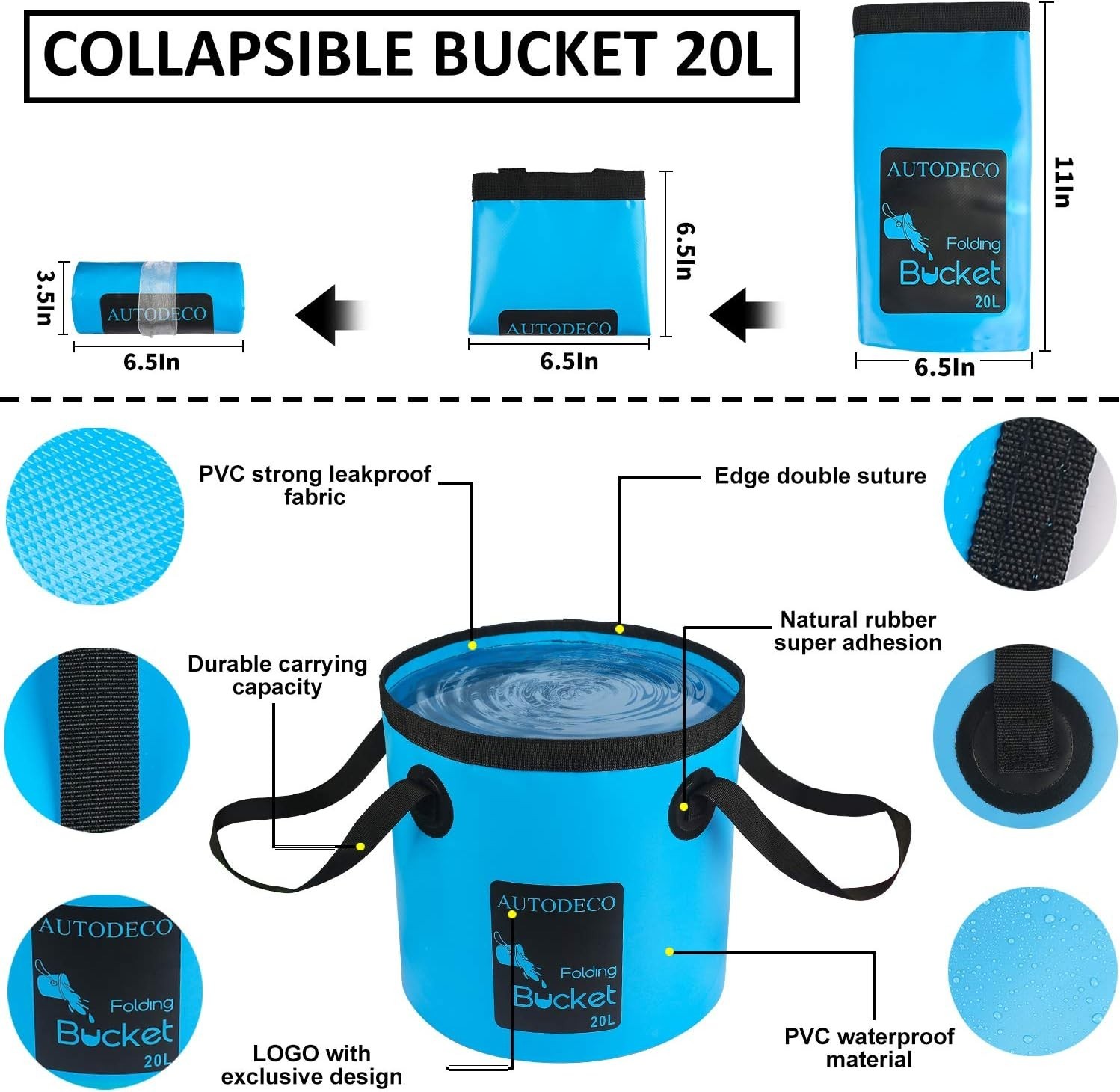 22Pcs Car Wash Kit Detailing Set Collapsible Bucket Microfiber
