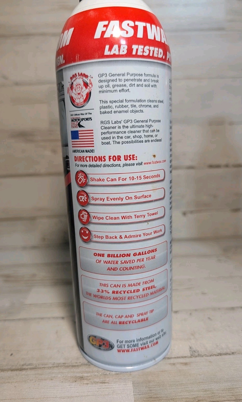 Lot Of 3 RGS Labs Waterless Detail System Fast Wax FW1 TS2 GP3 Cleaner