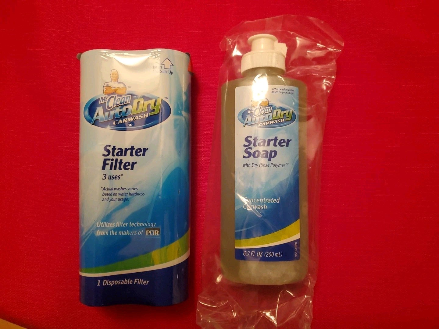 New-Mr Clean AutoDry Car Wash Starter Filter 3 Uses and Starter Soap 6.7 oz