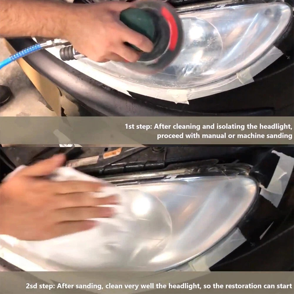 Car Headlight Restoration Kit 800g Repair Liquid Polymer Tool Box Professional
