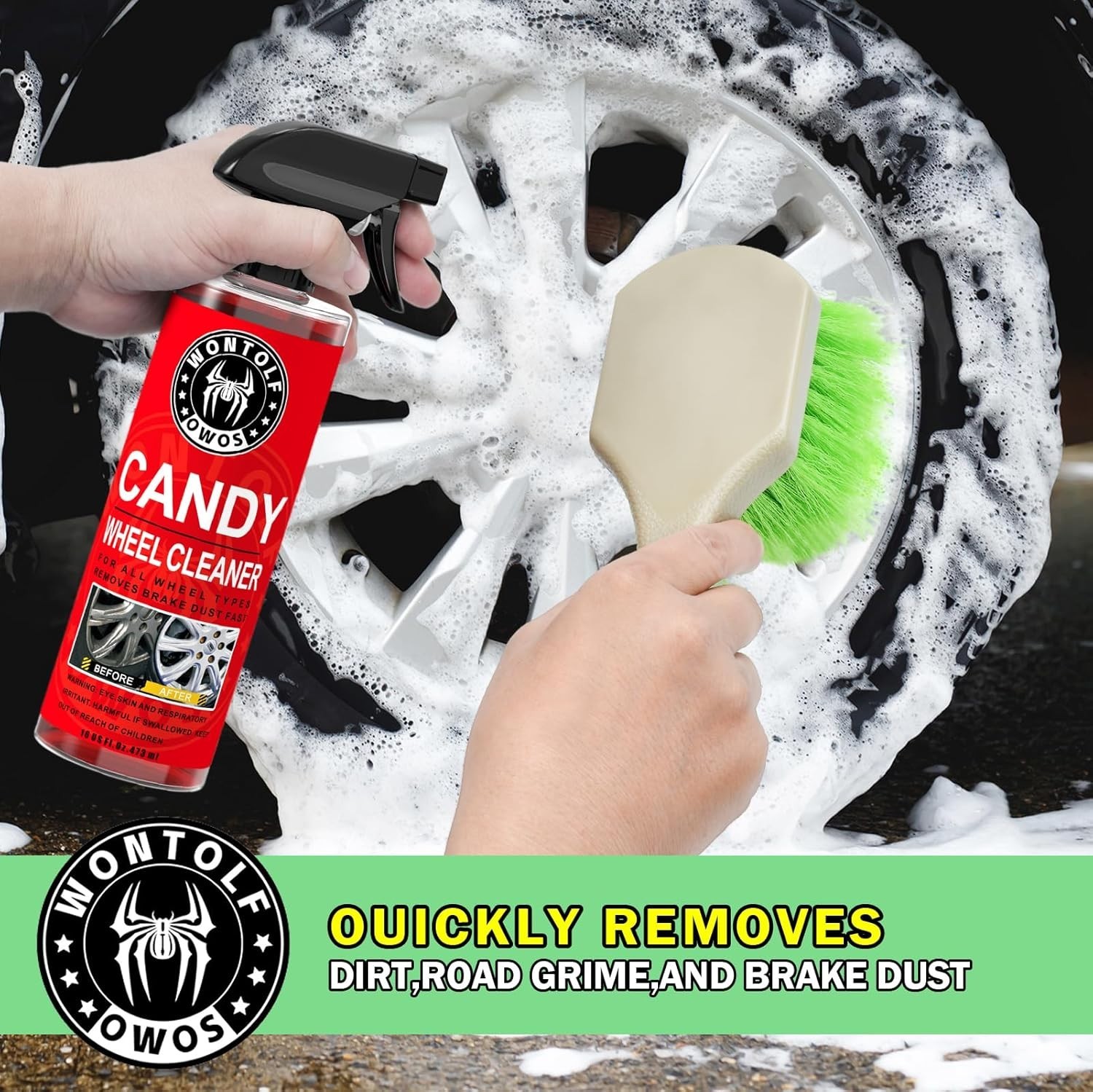 All-in-One Car Wash Kit – Citrus Soap, Interior Cleaner & Wheel Brush