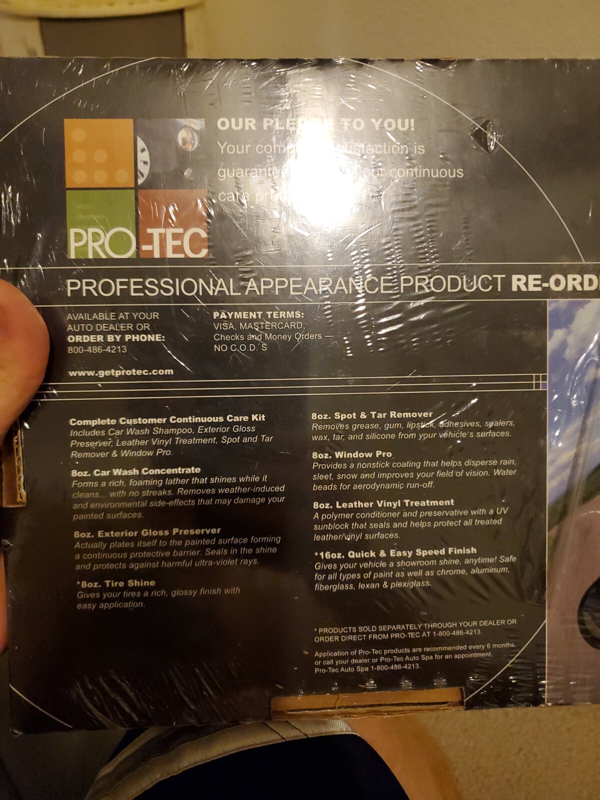 Pro-Tec Deluxe Auto Appearance Kit New 5 Bottles 2 Applicator Pads