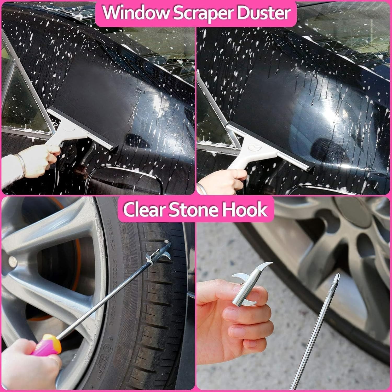 Car Detailing Cleaning Kit, Car Wash Kit, Car Accessories for Women Suitable