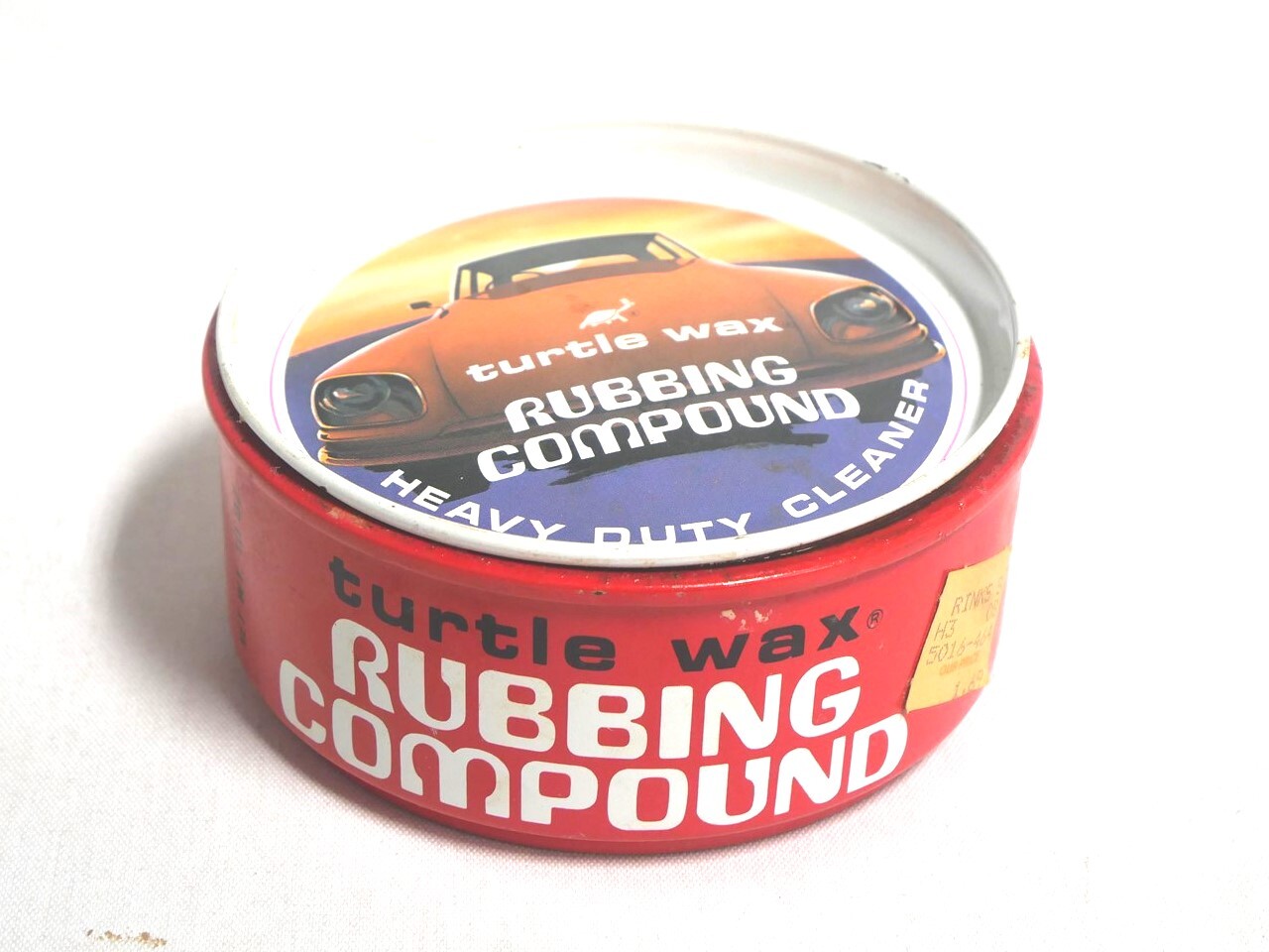 TURTLE WAX Heavy Duty Rubbing Compound Cleaner 1979 Original Can & Contents T230