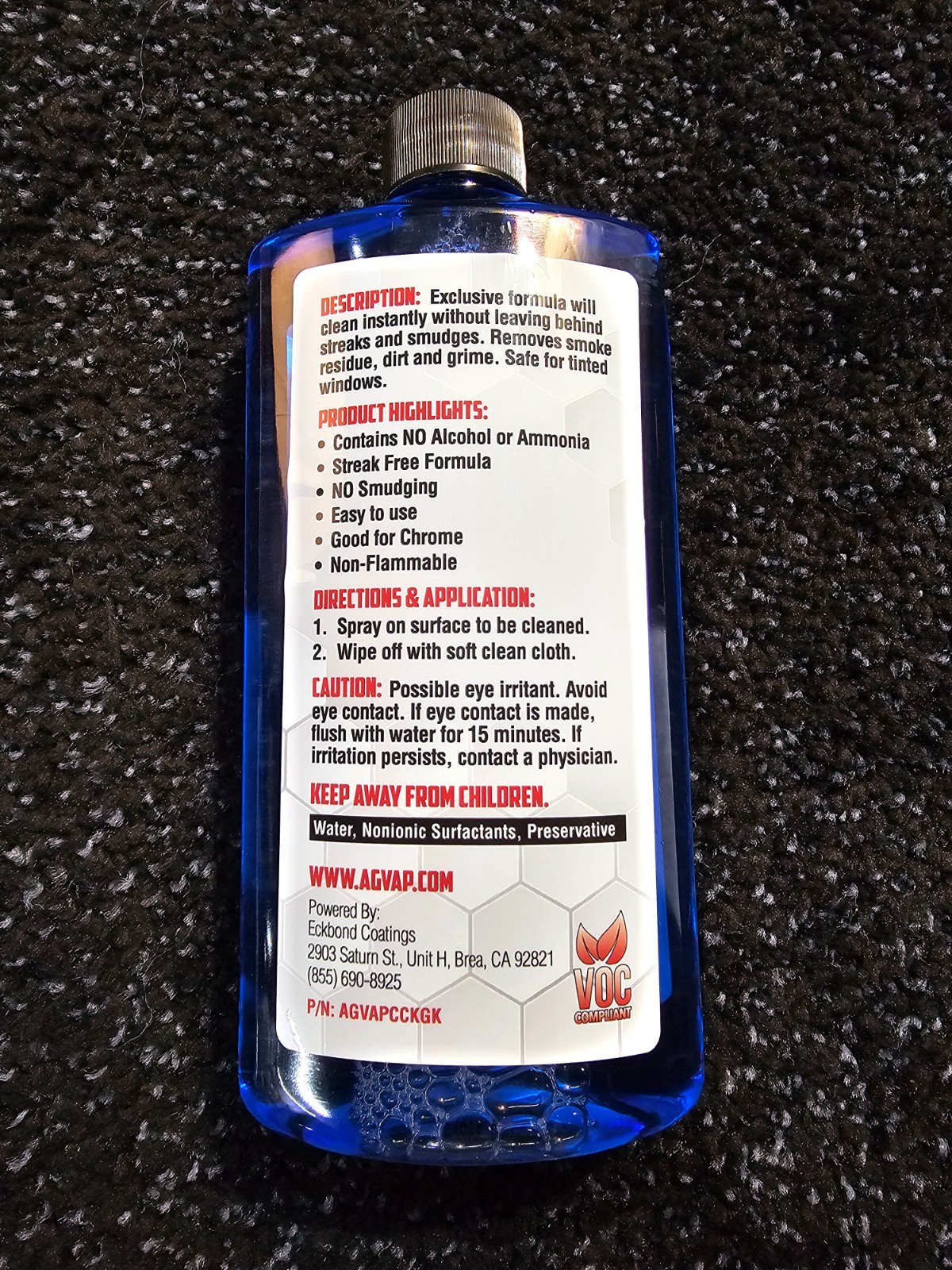 AG VAP Superior Appearance Auto Soap, Interior/Exterior Detailer & Glass Cleaner