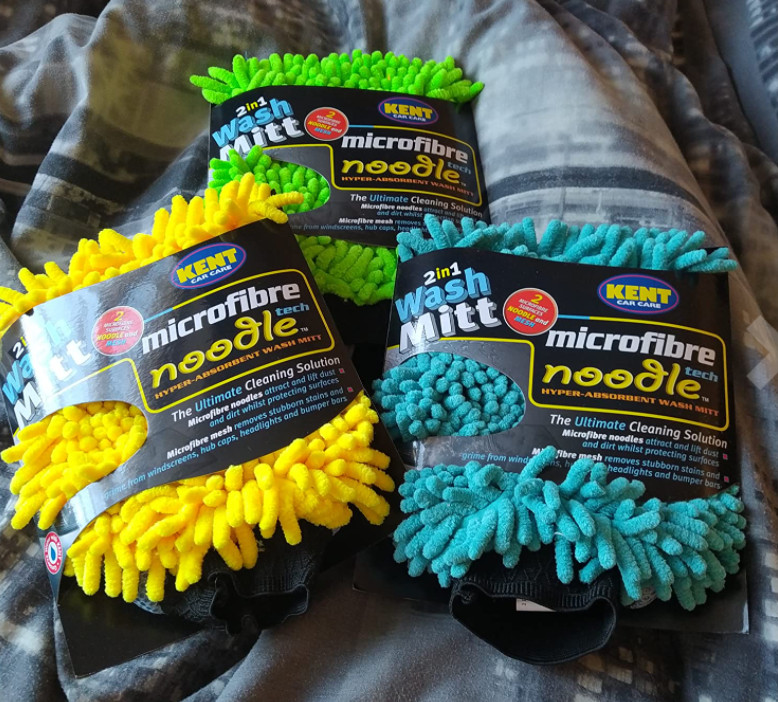 NEW KENT CAR CARE 2 IN 1 MICROFIBRE NOODLE MESH WASH MITT Cleaning Sponge Q2429