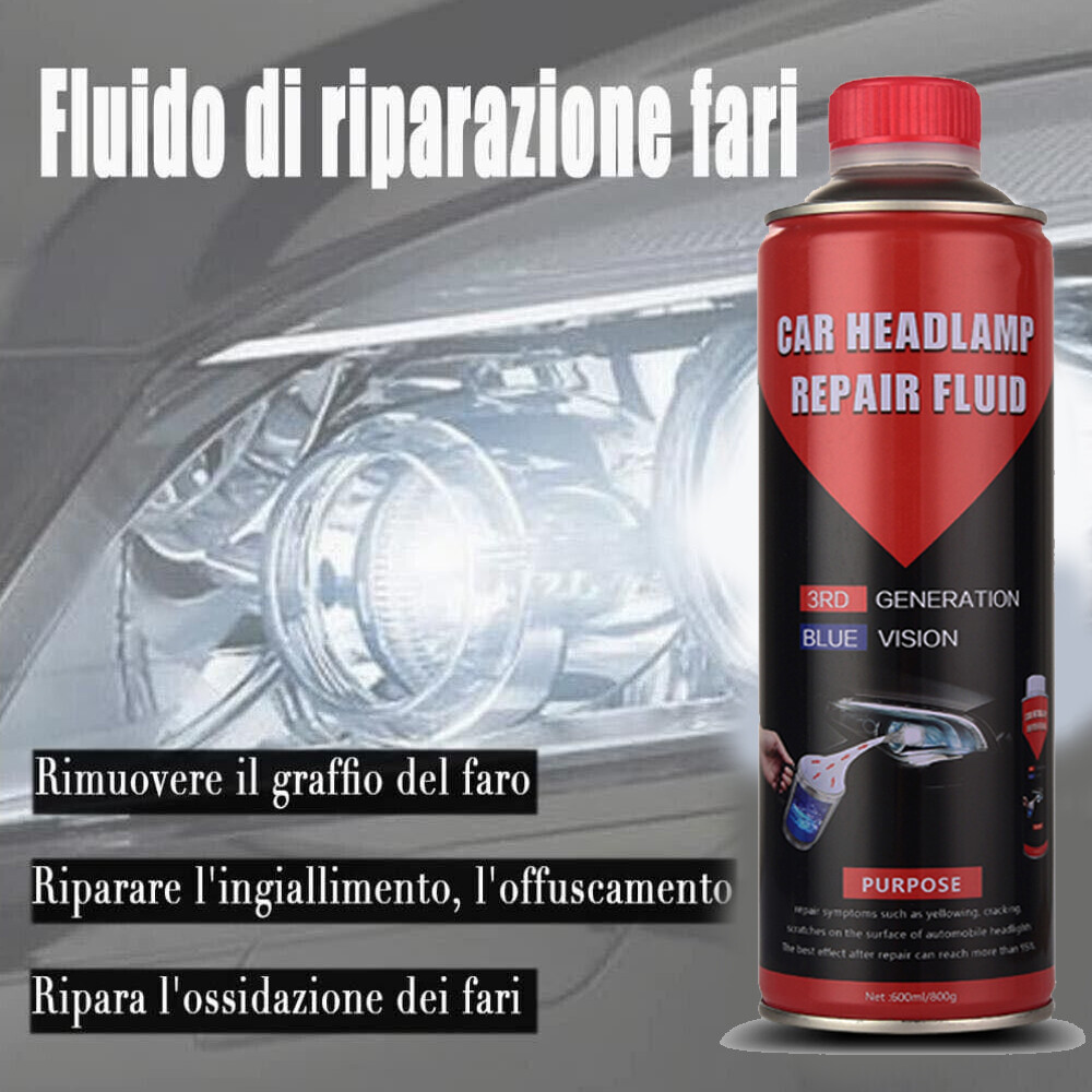 500ml Headlight Restoration Repair Kit Liquid Polymer+Headlight Cleaner Polish