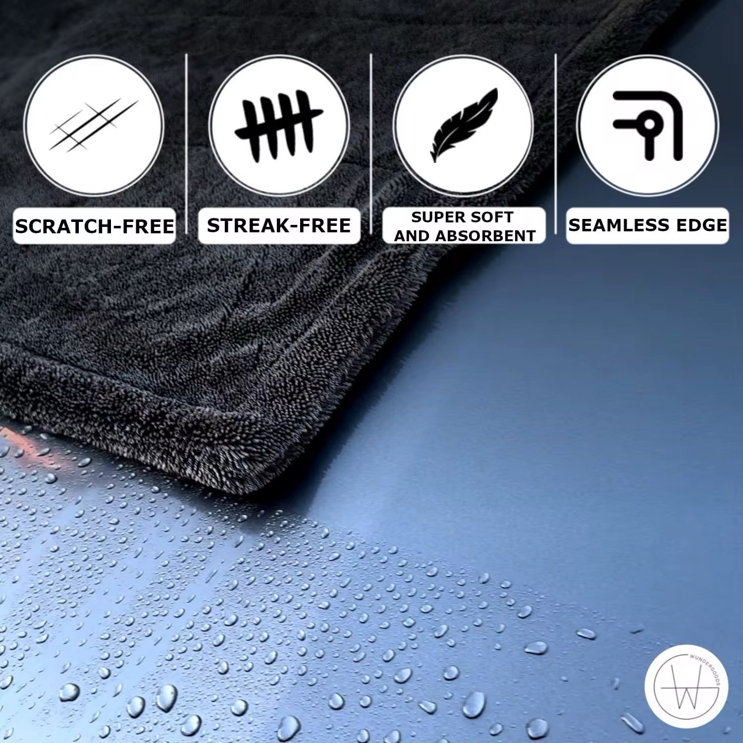 Grey Triple Twisted Loop Drying Towel – Car Care 1400