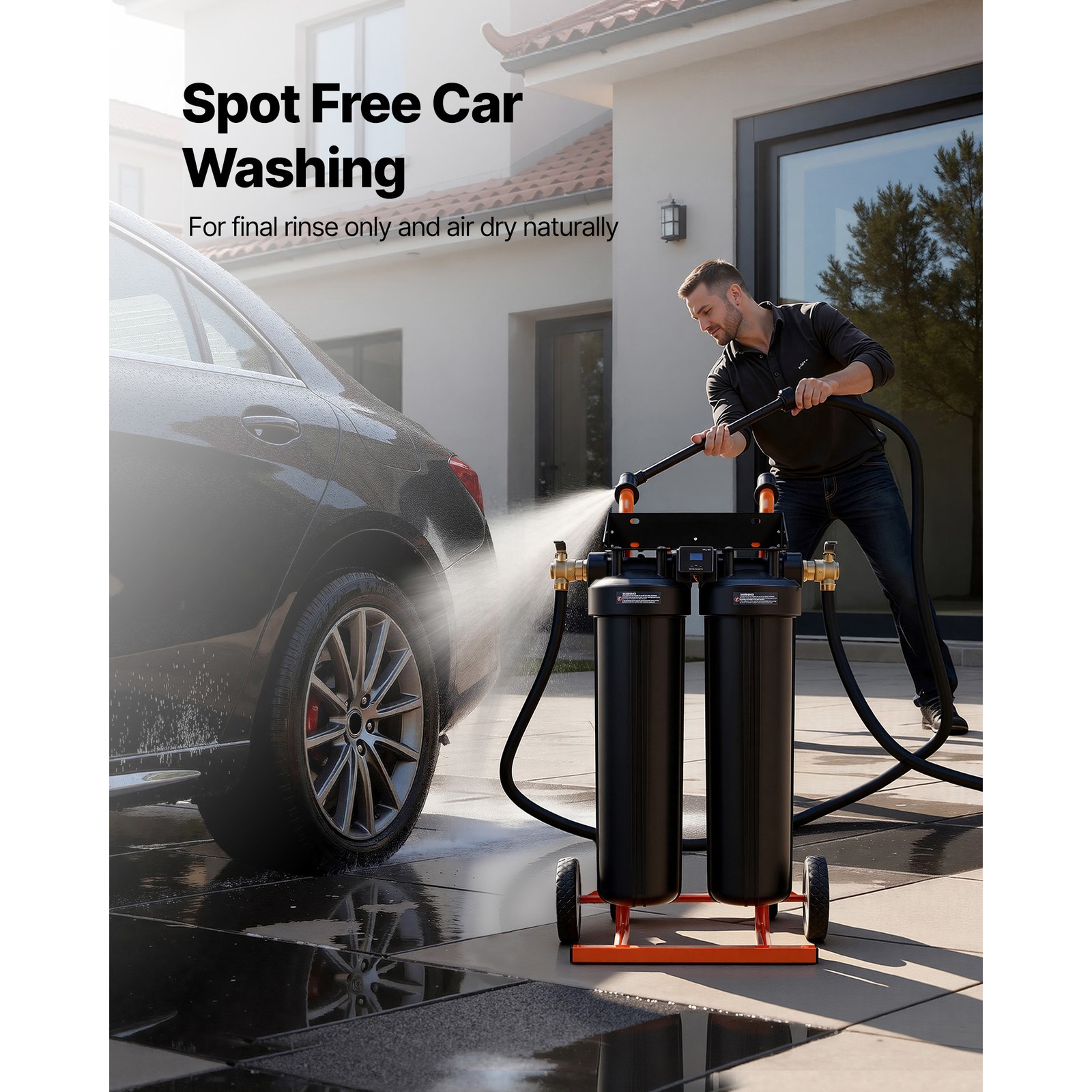 Uimoso Deionized Water Filtration System for Spot-FreeCar Wash with 2 x 4L Resin