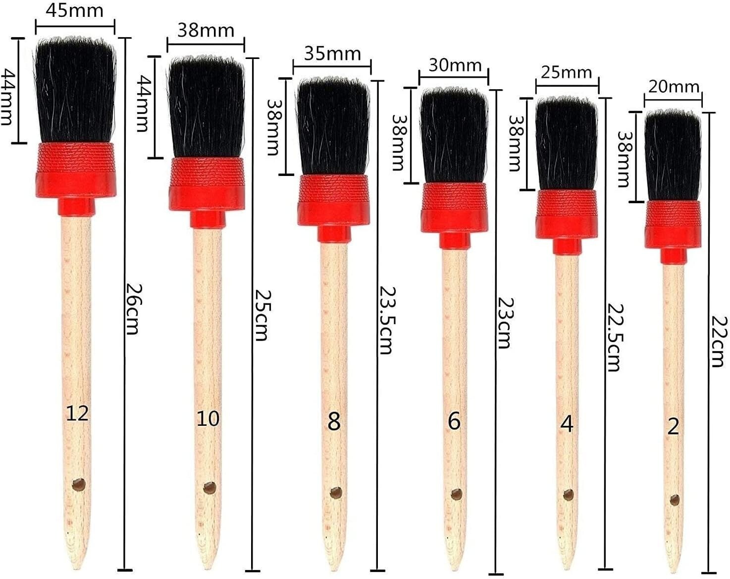 11 Pcs Red Auto Detailing Brush Set ,Car Air Conditioner Cleaning Wire Brush Kit