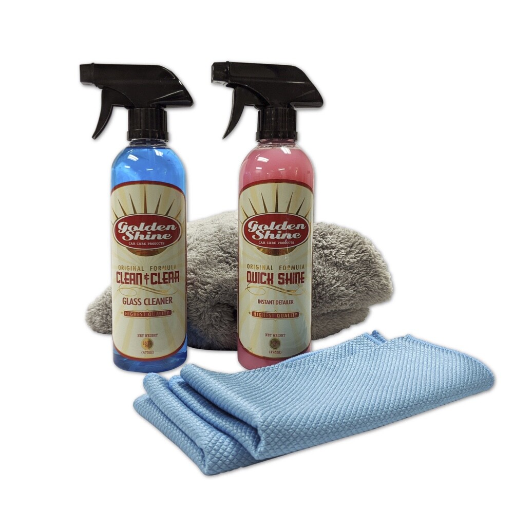 Golden Shine Car Care Wipe & Shine Detailing Kit w Microfiber Towels 49961K