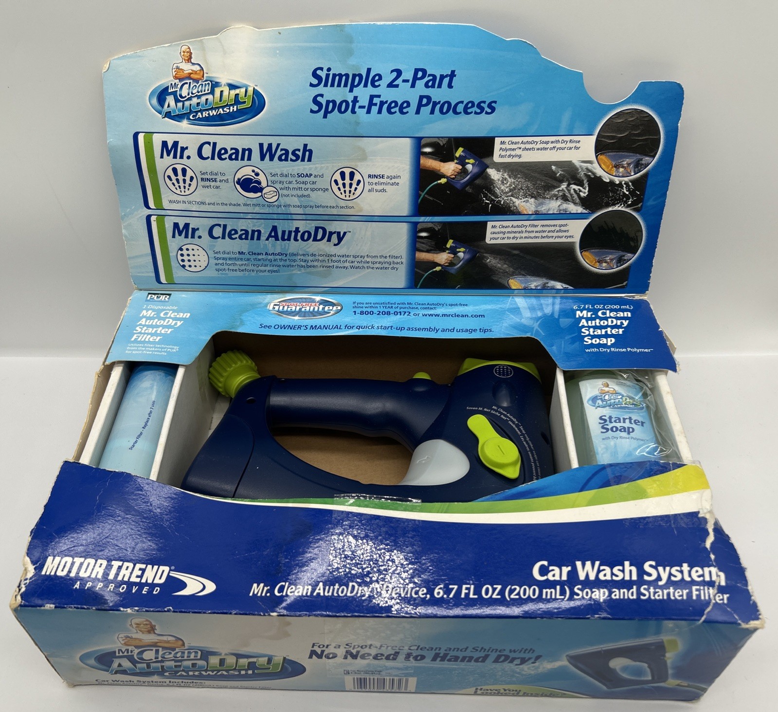 New Mr Clean AutoDry Car Wash Spray System Auto Dry Soap & Starter Filter NOS J4