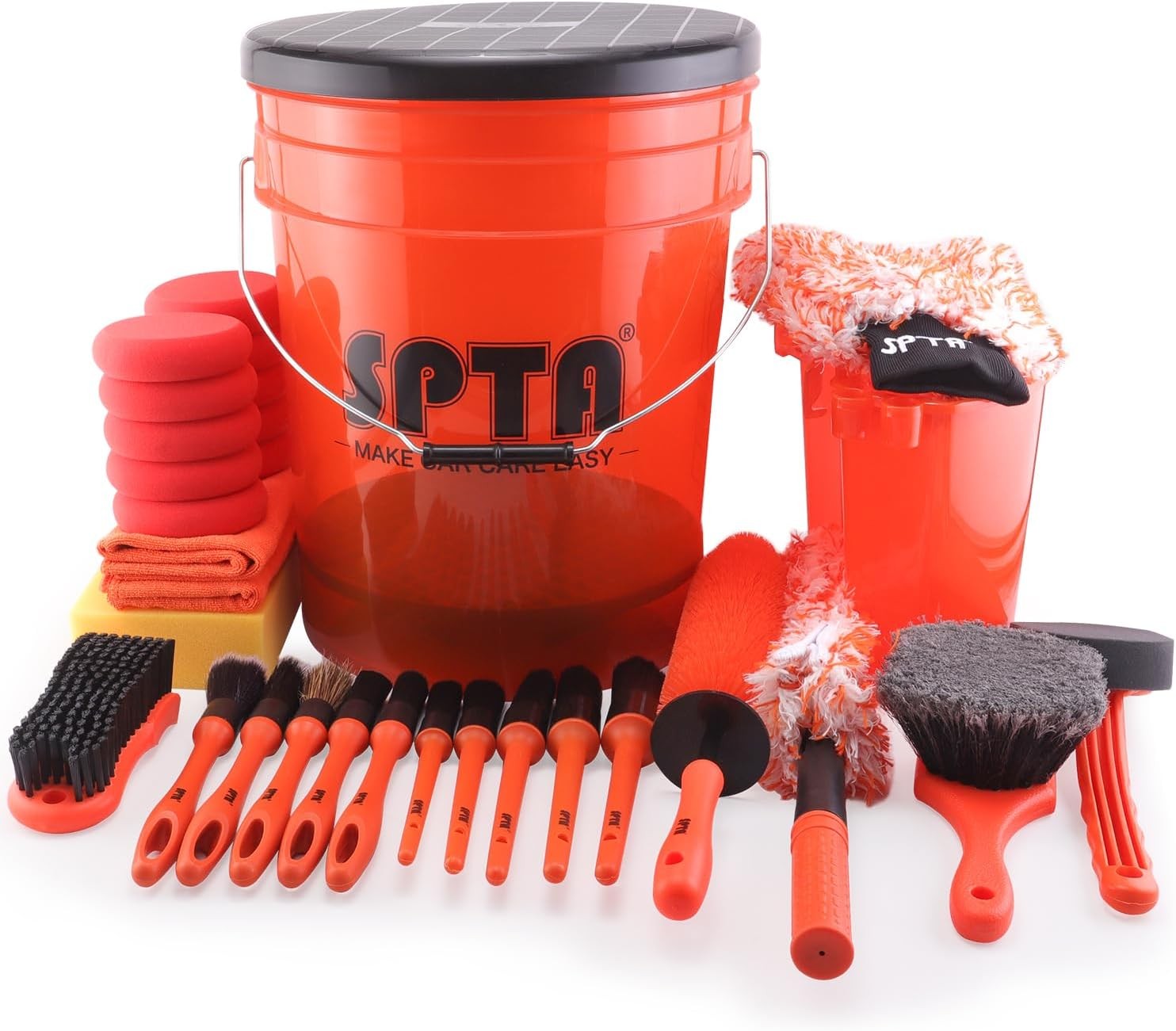 33Pcs Car Wash Bucket Set, 20L Scratch Free Detailing Bucket with Car Wash…