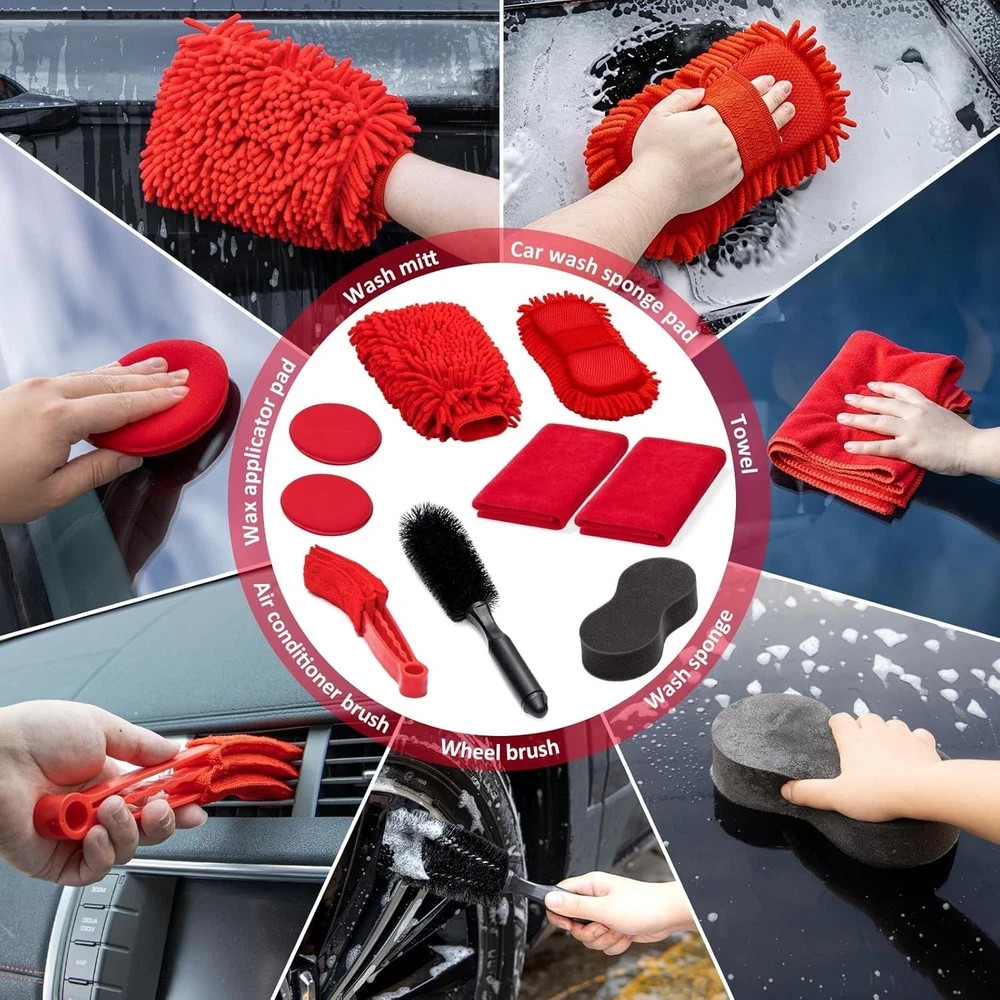 47-Piece Car Wash & Detailing Kit with Vacuum, Brushes & Towels