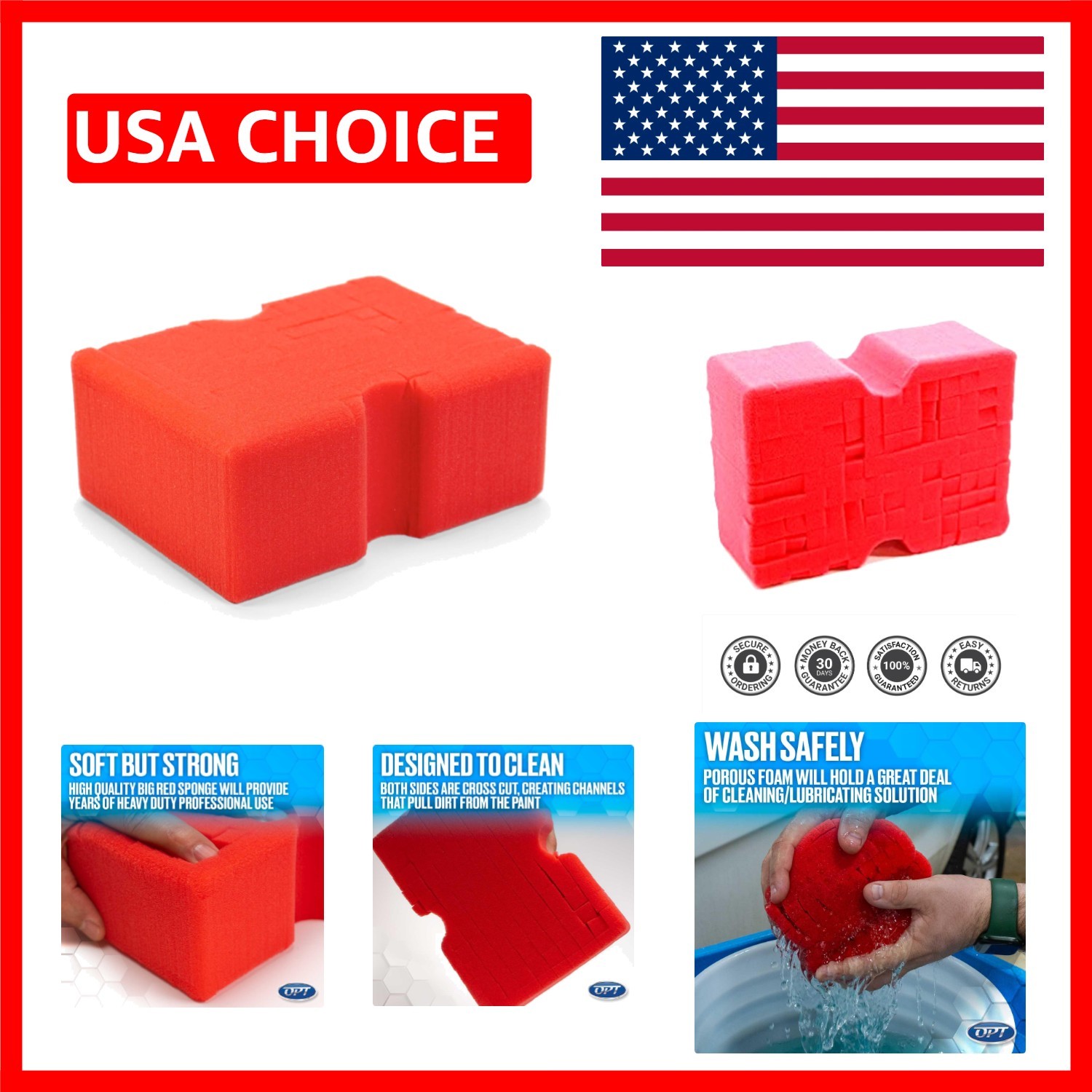 Professional Detailers Choice: imum Big Red Sponge – Crosscut Rinseless 7x5x3