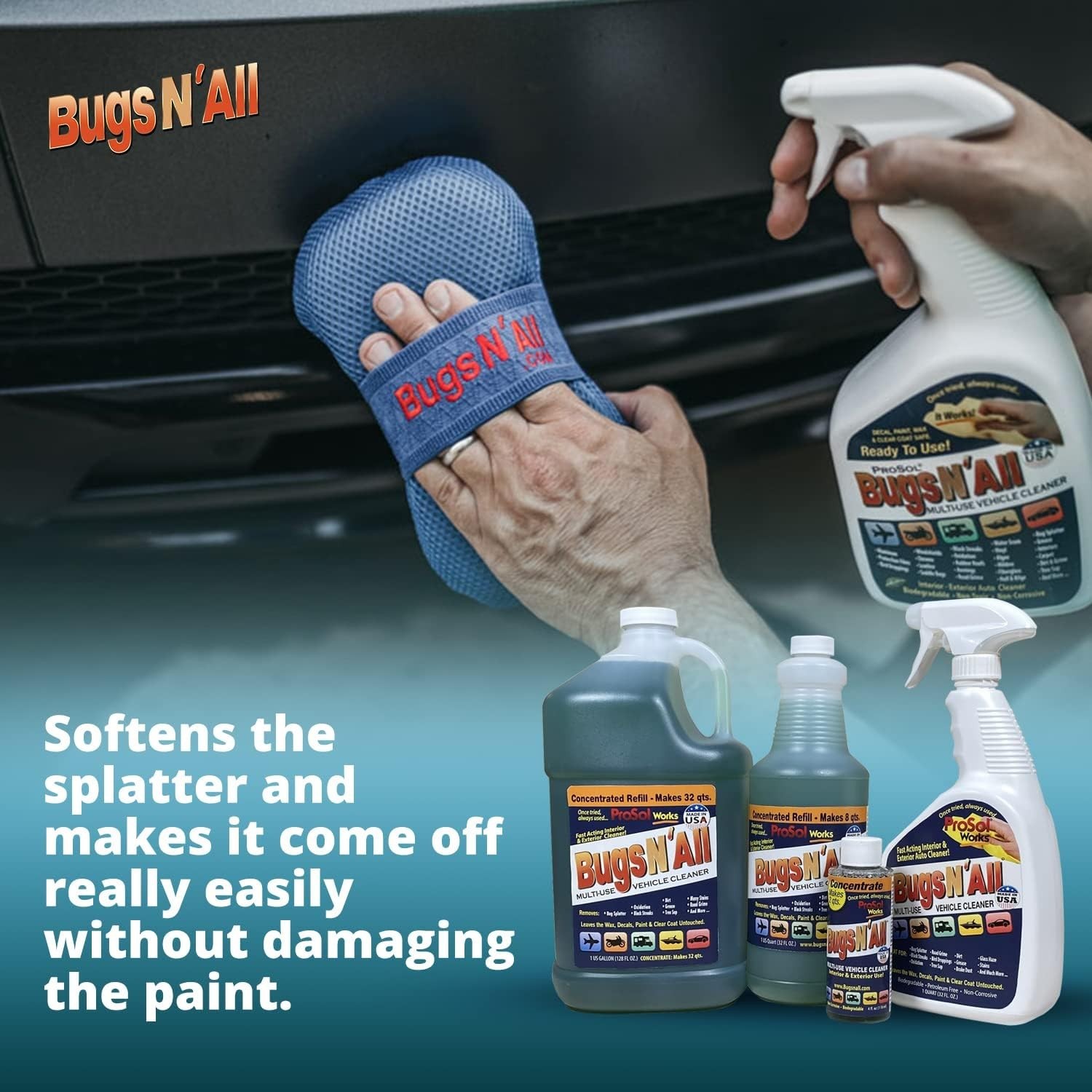Effortless Cleaning with 1 Gallon Bug & Tar Remover – Includes Free Spray Bottle