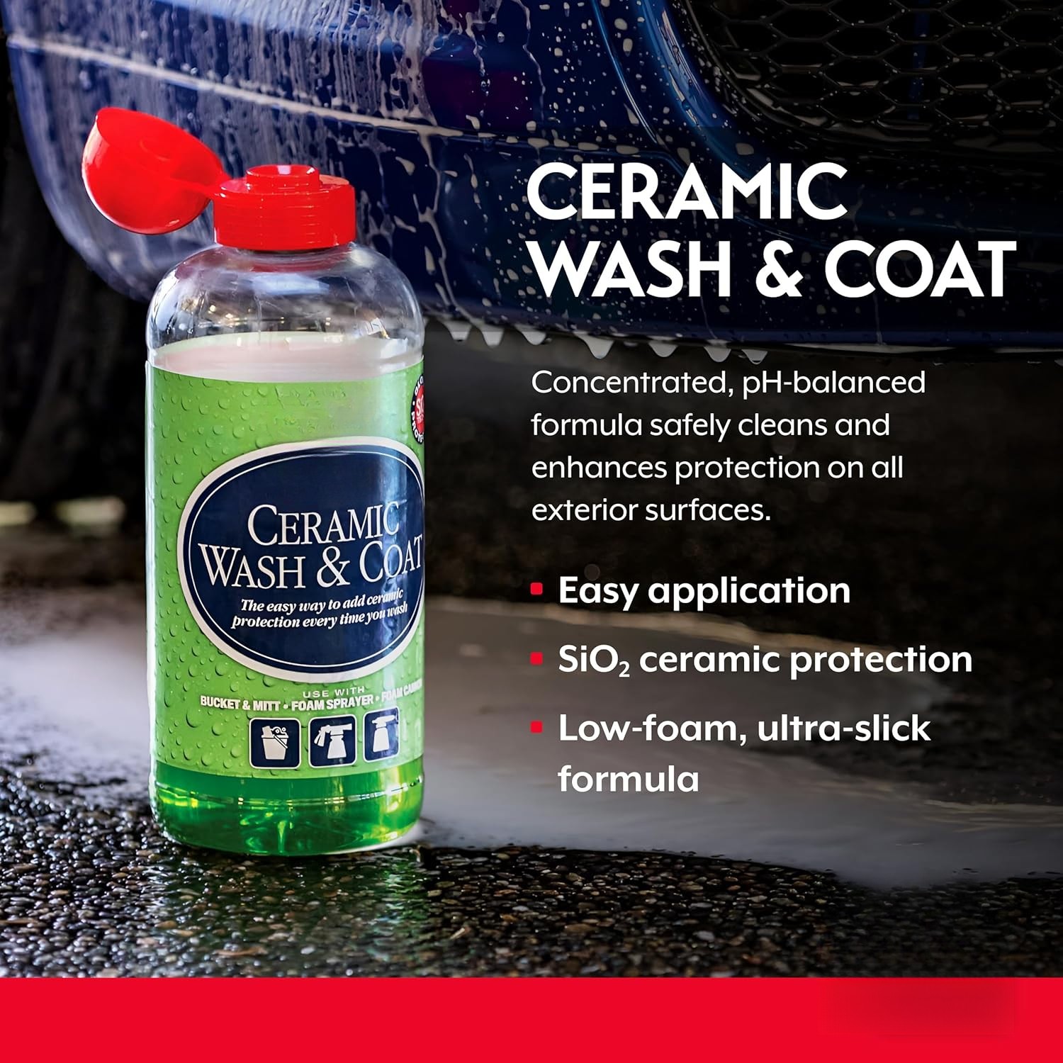 Ceramic car wash detergent and coating, suitable for all car exteriors