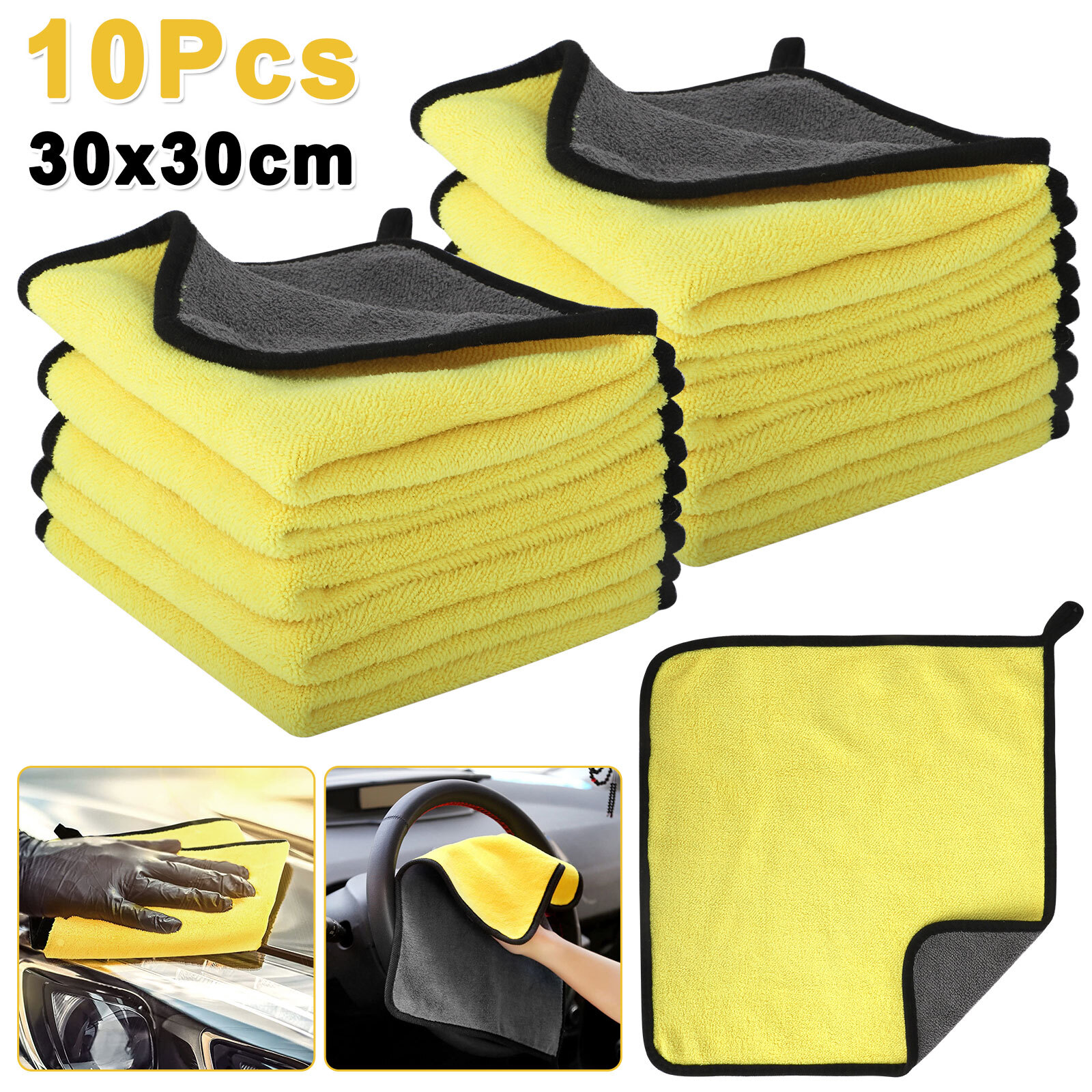 10pcs Thick Auto Wash Microfiber Towel Auto Cleaning Drying Cloth Super Absorben