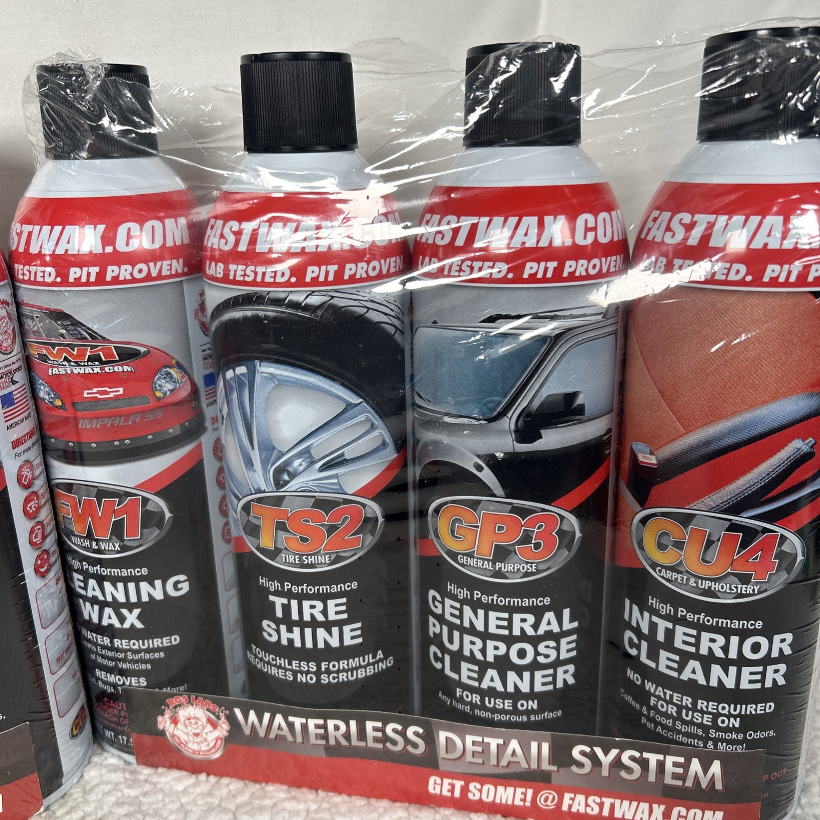 Lot of 2, 4 Pack Waterless Detail System, Complete Care 4 Inner & Outer FastWax