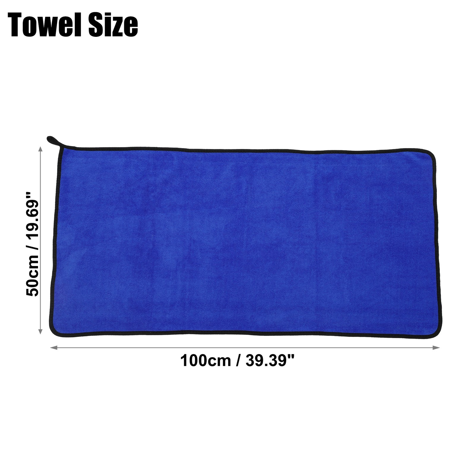 1pcs Microfibre Car Drying Towel 19.69″x39.39″ Extra Large 500 GSM Gray Blue
