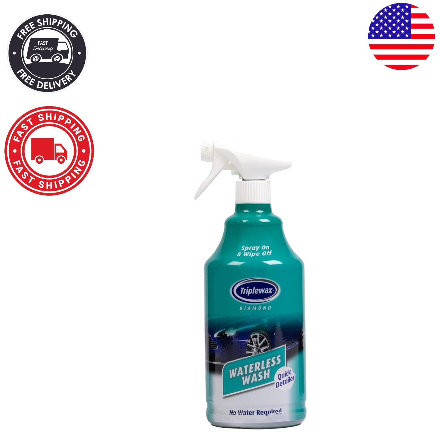 No-Rinse Waterless Car Cleaner – Instant Shine in Convenient 34 fl oz Bottle
