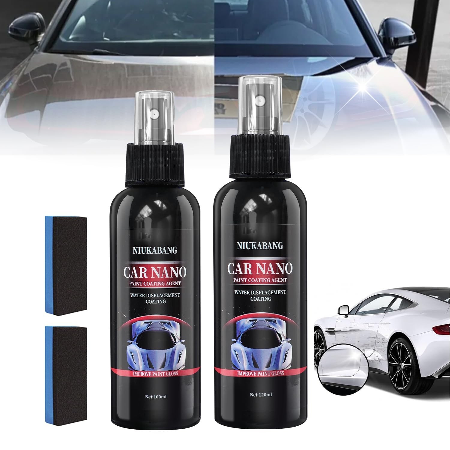 Instant Scratch Repair & Hydrophobic Coating – 2PCS Nurafix Car Nano Spray 240ml