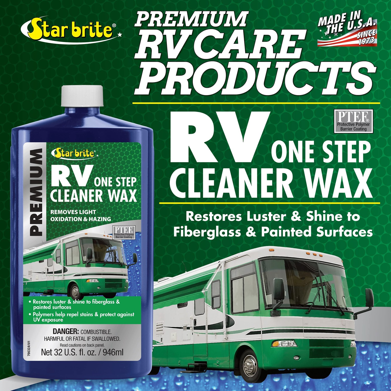 STAR BRITE Premium RV One Step Cleaner Wax – Cleans, Protects & Enhances RVs – R