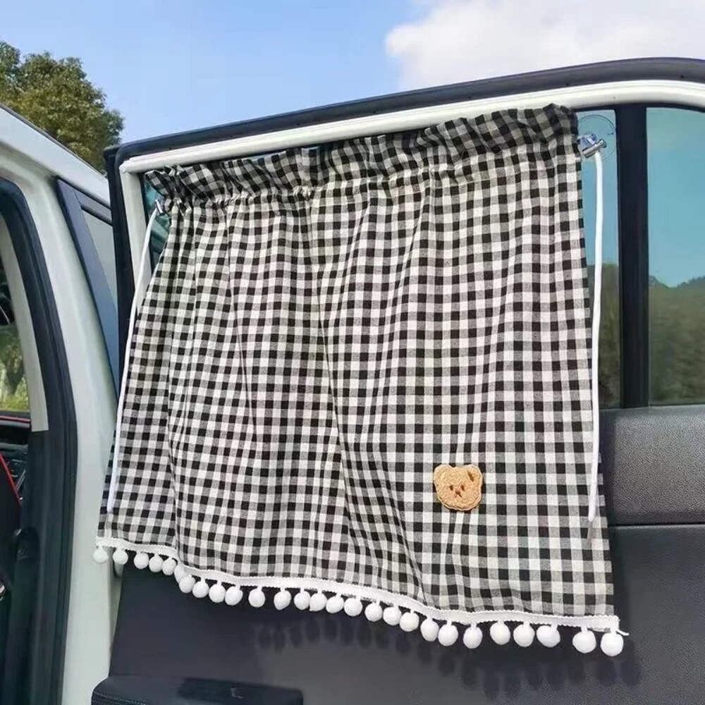 1pc Universal Car Sun Shade Curtains Cute Cartoon Bear Rear Side Window