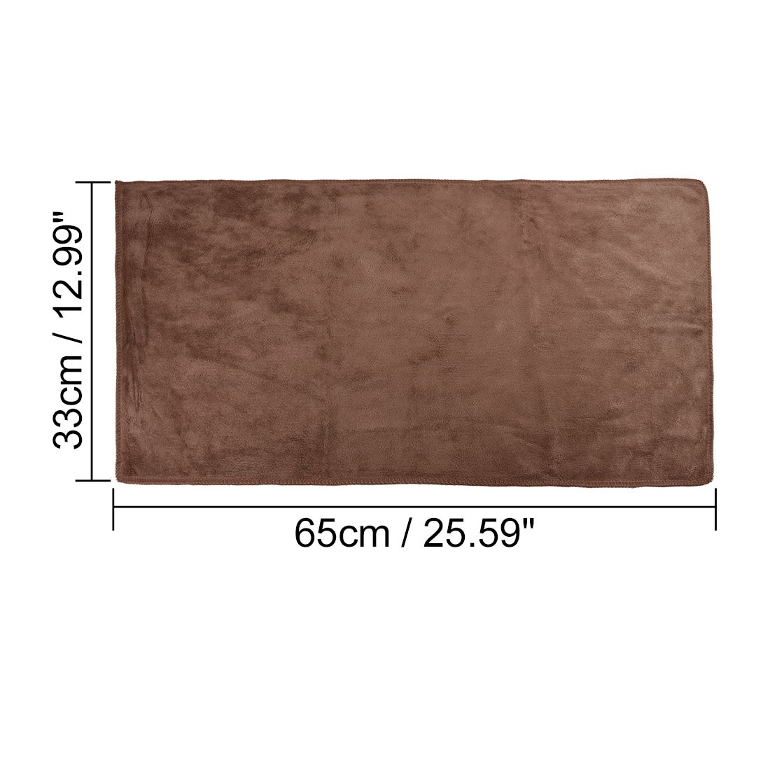 Brown 300gsm Microfiber Cleaning Cloth Absorbent Car Washing Towel 33 x 65cm