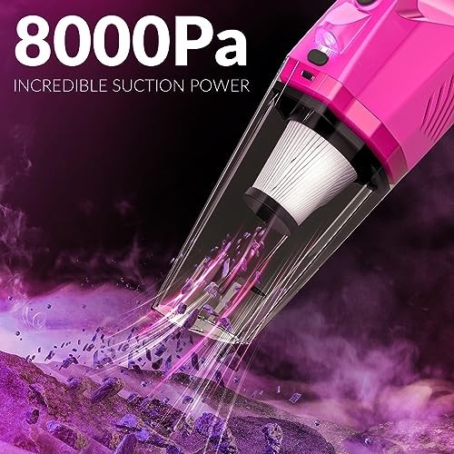 Car Detailing Kit with Cordless Handheld Vacuum, Interior Cleaner & Brush Set, P