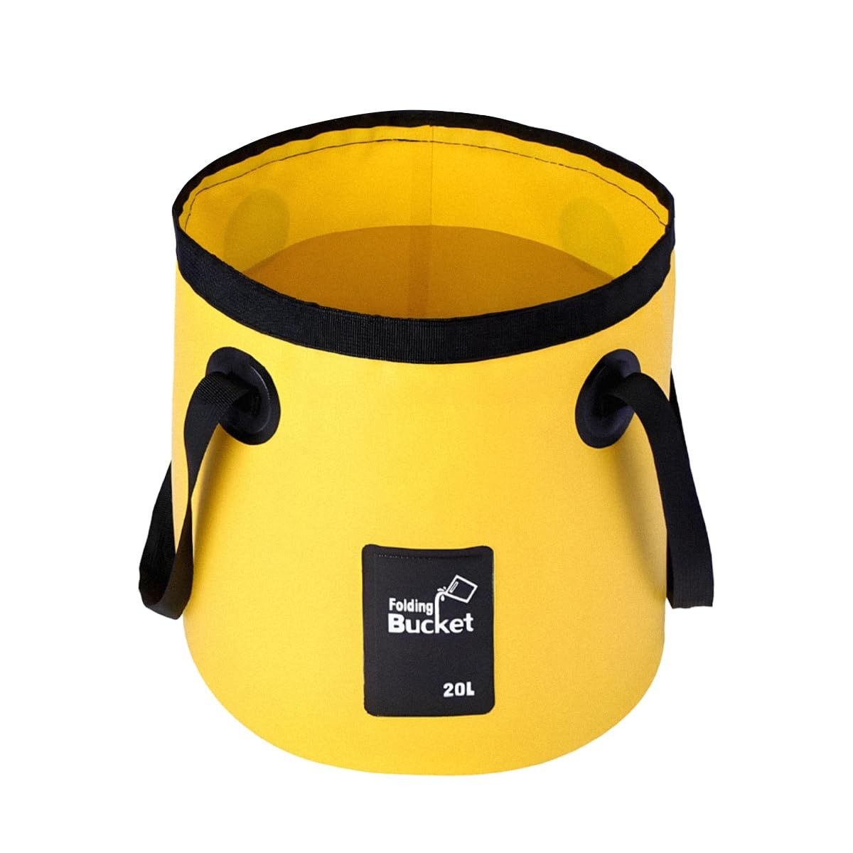 Bittwee 20L 5 Gallon Car Collapsible Bucket with Handle, Outdoor Yellow