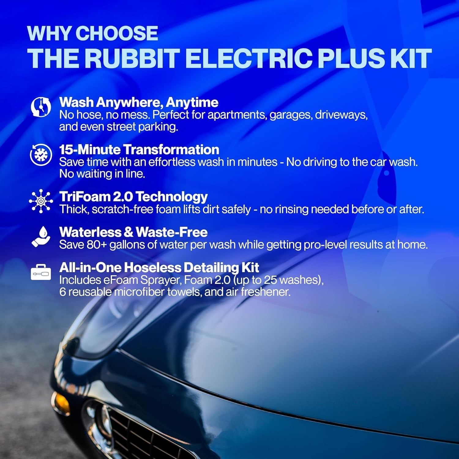 Electric Plus Kit, Waterless Car Wash Kit, Rechargeable Electric Sprayer, Foa…