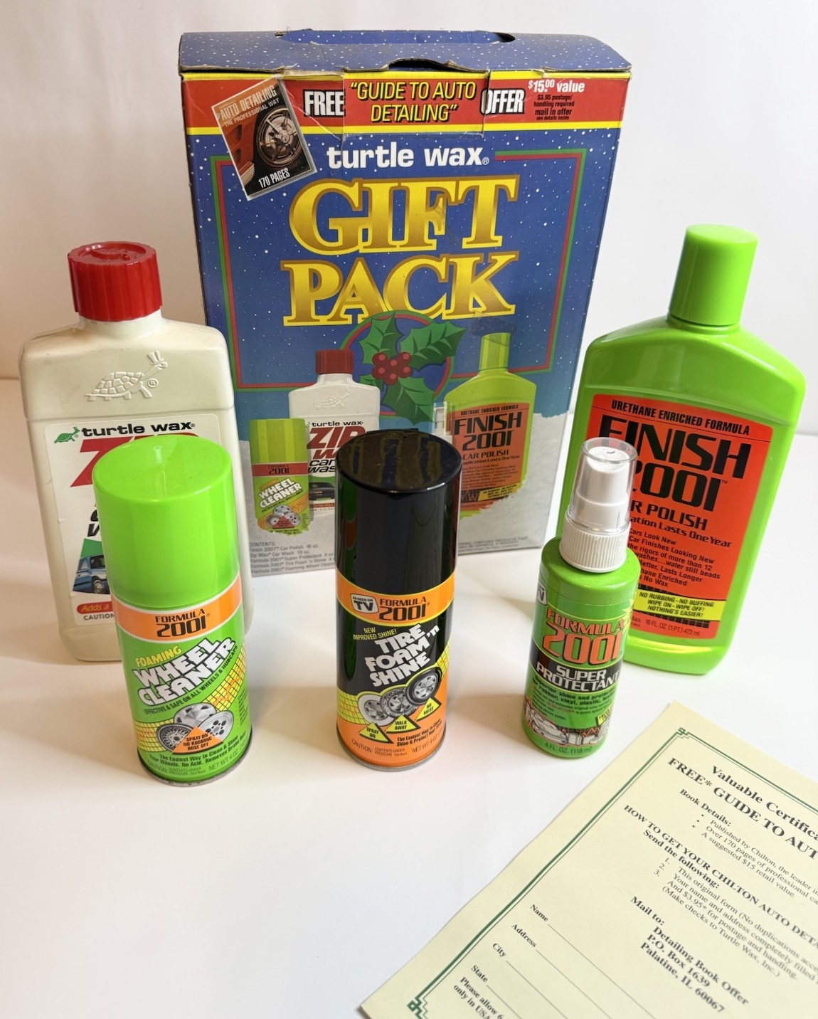 MOSTLY FULL All Included – 2001 Turtle Wax Gift Pack Zip Tire Foam Finish Shine
