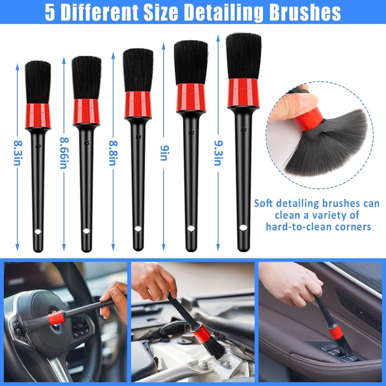 Multi-Functional 23Pcs Car Detailing Kit for Interior & Exterior Cleaning