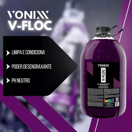 Vonixx V-Floc 5L Car Wash Shampoo – 1:400 High Dilution pH Neutral Soap 1.32 Gal