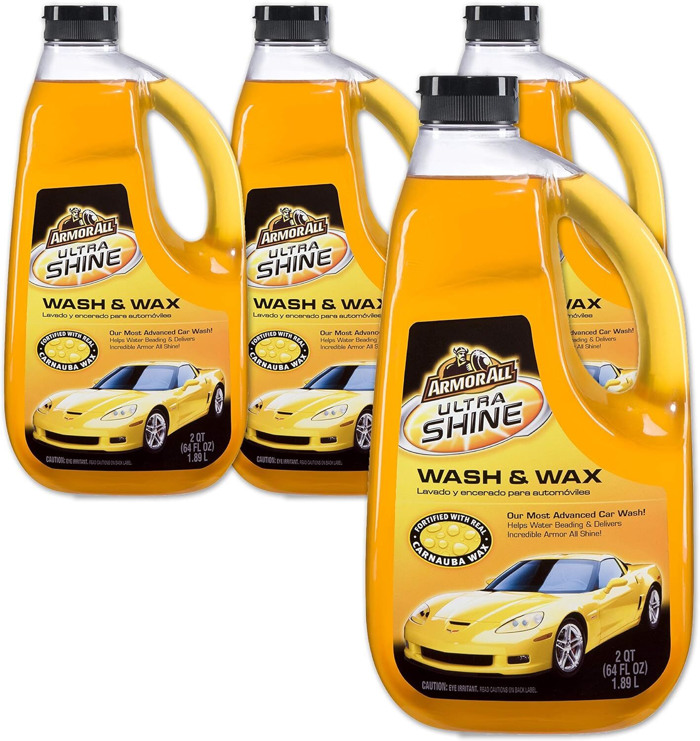 Armor All Ultra Shine Car Wash and Wax, Cleaning for Cars, Truck, Motors, 4-Pack